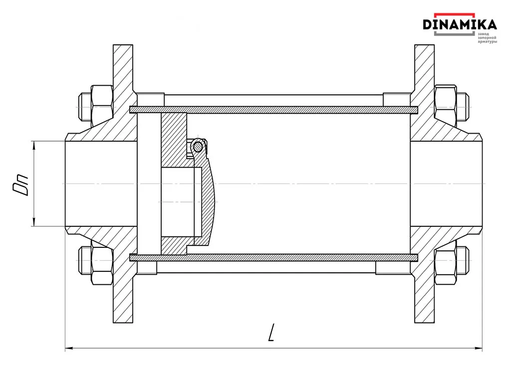 Обратный клапан 19нж38нж Ду100 межфланцевый